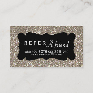 Carte De Parrainage RÉFÉREZ-VOUS des parties scintillantes d'or d'AMI