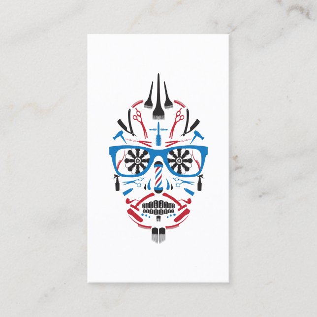 Carte De Parrainage référez-vous un crâne de punk de coiffeur d'ami (Devant)