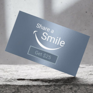 Carte De Parrainage Referral Dentist Share a Smile Dusty Blue