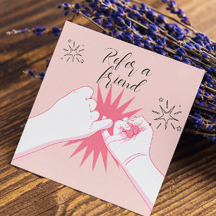 Carte De Parrainage Reportez Une Illustration Des Mains D'Un Ami Peach