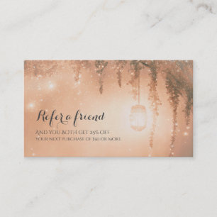 Carte De Parrainage Rêve Rose Forêt Rustique Référer un Client Ami
