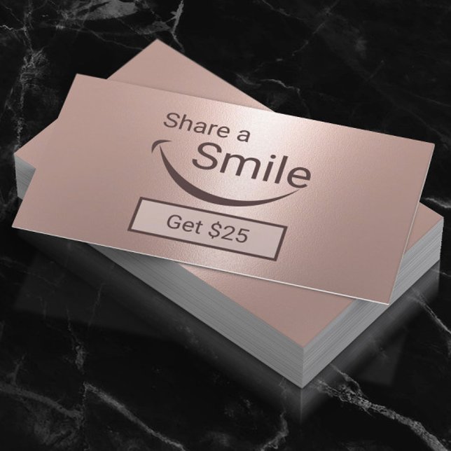 Carte De Parrainage Rorose Gold Dentist Share a Smile (Créateur téléchargé)