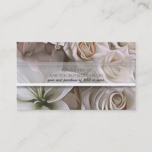 Carte De Parrainage Rose Floral Élégant Shabby Chic Recommander un ami