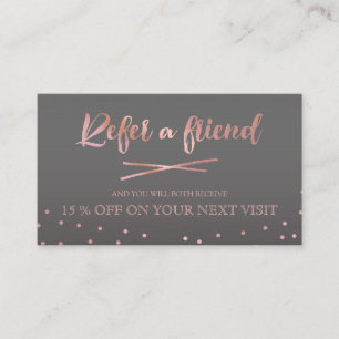 Carte De Parrainage Rose Gold Confetti recommander un ami