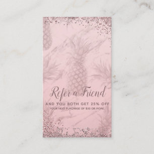 Carte De Parrainage Rose Gold Glitter Ananas Parrainage
