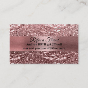 Carte De Parrainage Rose Gold Liquide Chrome Métallisé Parrainez un(e)