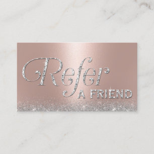 Carte De Parrainage Rose Gold Parties scintillant Lux Typographie Salo