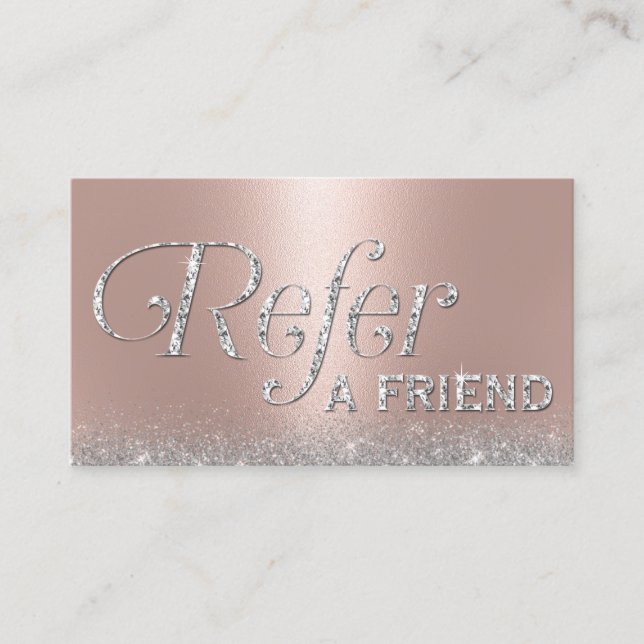 Carte De Parrainage Rose Gold Parties scintillant Lux Typographie Salo (Devant)