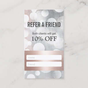 Carte De Parrainage Rose moderne Gold & Silver Beauty Salon Référenc