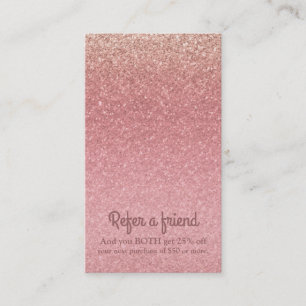 Carte De Parrainage Rose pailleté conte de fée glamour chic scintillan