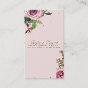 Carte De Parrainage Rose Poudrée Or Rose Doré Fleur Moderne Parrainer 