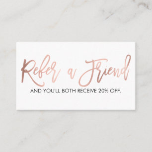 Carte De Parrainage Rose simple Or Typographie moderne Blanc Noir