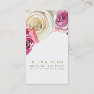 Carte De Parrainage Roses aquarelle rose blanc floral recommander un a
