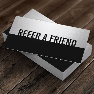 Carte De Parrainage Salon de beauté moderne Black & Silver aiguillage