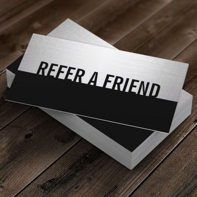 Carte De Parrainage Salon de beauté moderne Black & Silver aiguillage (Créateur téléchargé)