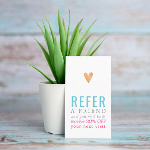 Carte De Parrainage Salon de beauté moderne élégant couleur or coeur d