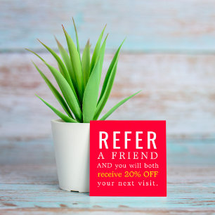 Carte De Parrainage Salon de beauté moderne et élégant rouge jaune