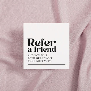 Carte De Parrainage Salon de beauté noir blanc cool