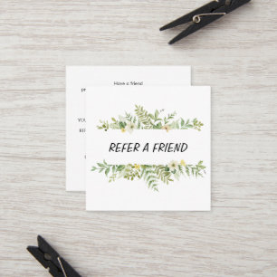 Carte De Parrainage Salon de feuillage vert aquarelle