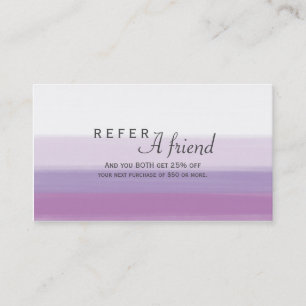 Carte De Parrainage Salon de Lavande Violet Aquarelle RÉFÉRER UN AMI