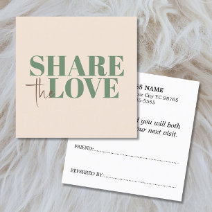 Carte De Parrainage Salon élégant vert beige marron pastel