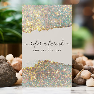Carte De Parrainage Script de signature holographique Moderne Glam Gli