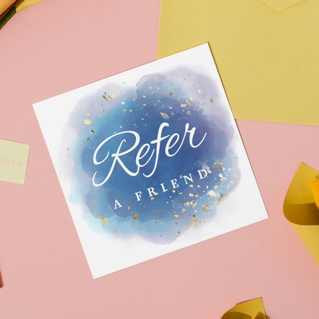 Carte De Parrainage Script de signature holographique Moderne Glam Pai (Holographic Signature Script Modern Glam Glitter Referral Card
)