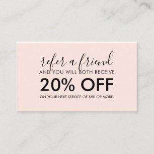 Carte De Parrainage Script moderne minimaliste Blush Pink aiguillage