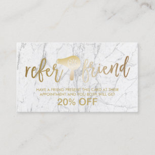 Carte De Parrainage Sèche-cheveux d'or Moderne Salon de marbre aiguill
