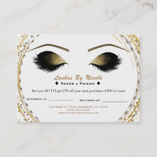 Carte De Parrainage Silver Gold Glam Lashes à un ami Afcare