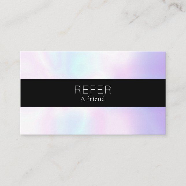 Carte De Parrainage Simple Élégant Iridescent (Devant)