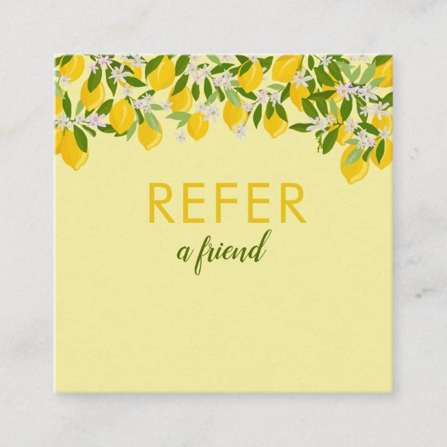 Carte de parrainage Simple Moderne Citron Vert (Devant)
