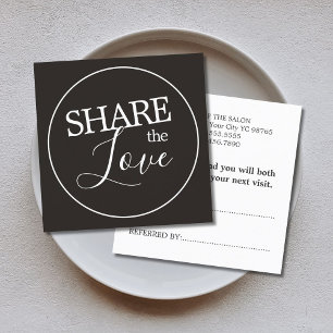 Carte De Parrainage Simple moderne ivoire noir blanc beautéSalon