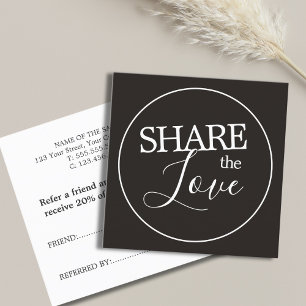 Carte De Parrainage Simple Moderne Ivoire Noir et Blanc BeautySalon 