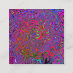 Carte De Parrainage Super psychédélique Magenta Retro Liquide Swirl