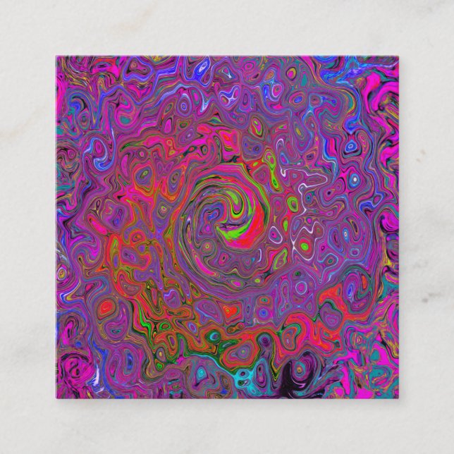 Carte De Parrainage Super psychédélique Magenta Retro Liquide Swirl (Devant)