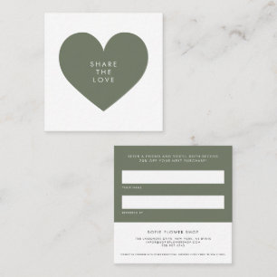 Carte De Parrainage Taupe Green Heart Minimalist Partagez l'amour