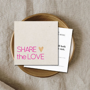 Carte De Parrainage Textes minimaux Élégants Beige Rose Faux Or Coeur