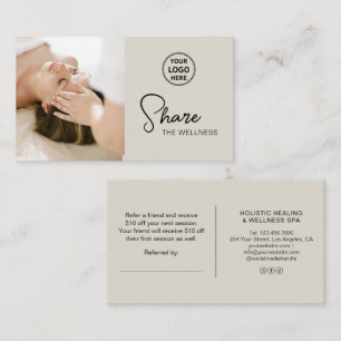 Carte De Parrainage Thérapeute Holistique Coach Santé Beige Neutre