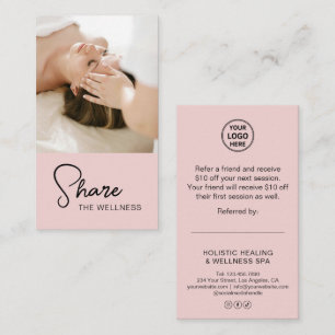 Carte De Parrainage Thérapeute Holistique Coach Santé Rose