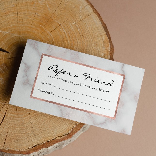 Carte De Parrainage Tons bleus rose rose or blanc marbre motif (Blush tones pink rose gold white marble 11)