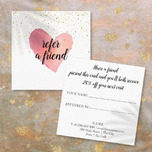 Carte De Parrainage Trendy Gold Sprinkies Heart