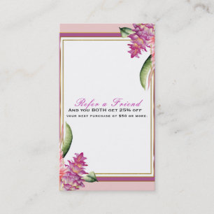 Carte De Parrainage Tropical Floral Orchidée Violette Chic Référez un(