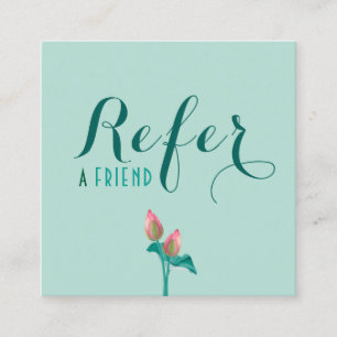 Carte De Parrainage Turquoise Lotus Flower Script moderne Wellness The