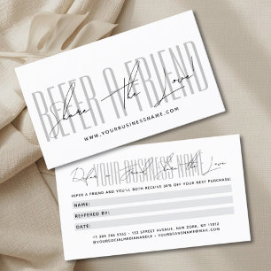 Carte De Parrainage typographie de script moderne partagez l'amour