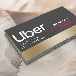 Carte De Parrainage Uber Driver Moderne Gold Frontière Orientation