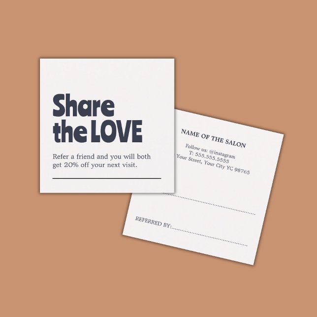 Carte De Parrainage Unique Old White Blue Bold Salon (Créateur téléchargé)