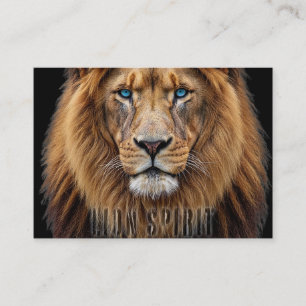 Carte De Parrainage Visage majestueux de lion aux yeux bleus   Faune A