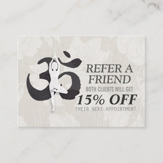 Carte De Parrainage YOGA Pose OM Signer Méditation Instructeur Référen (Devant)