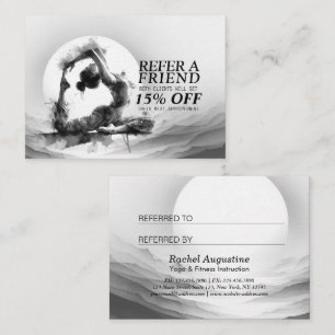 Carte De Parrainage Yoga Reiki à une jambe King Pigeon Pose Aquarelle